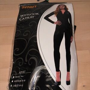 Spirit Women's Black Wetlook Catsuit